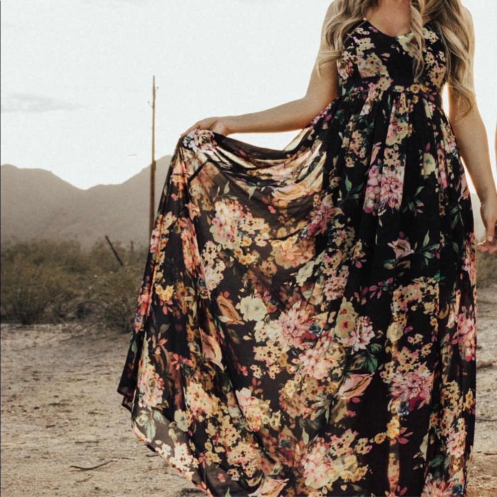 Navy Floral Maxi Dress